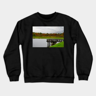 wooden bridge over lake Crewneck Sweatshirt